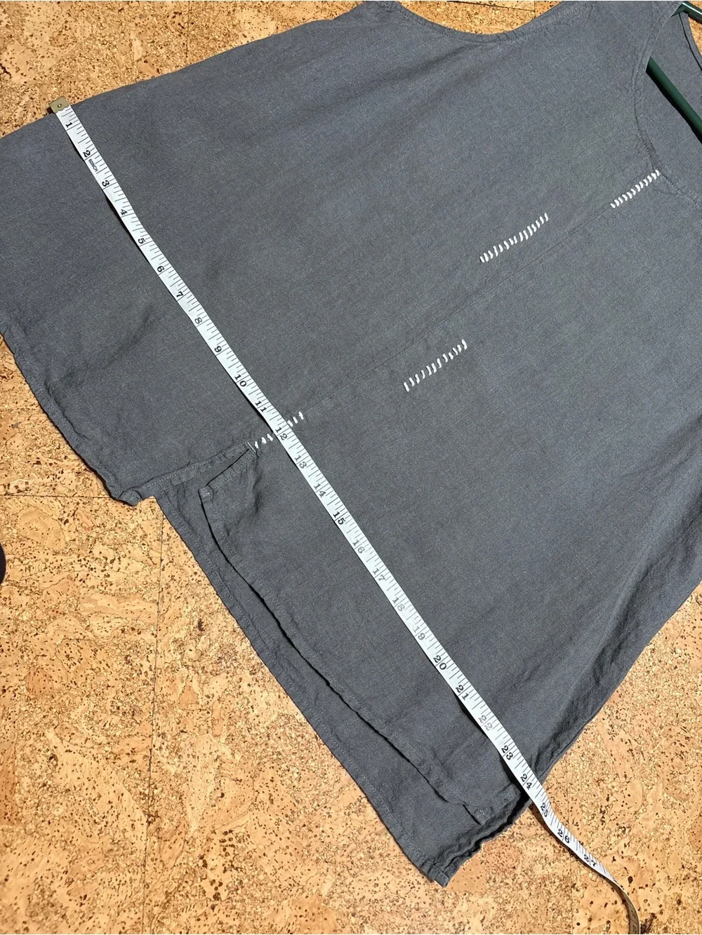 Liv By Habitat 100% Linen Hand Stitch Tank in Taupe Sz L - Picture 7 of 7